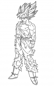 Coloriage facile dragon ball goku super sayian contre freezer