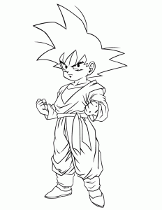 Coloriage facile dragon ball goten