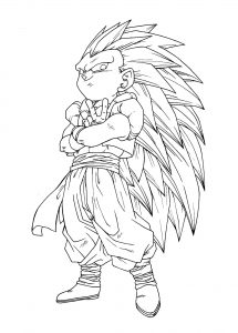 Coloriage facile dragon ball gotrunks fusion goten trunks