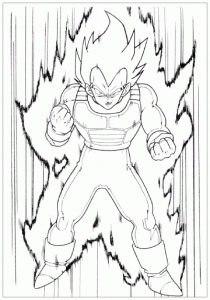 Coloriage facile dragon ball super vegeta