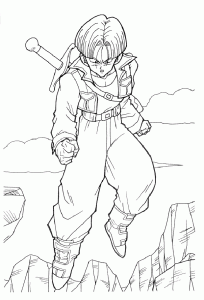 Coloriage facile dragon ball trunks futur