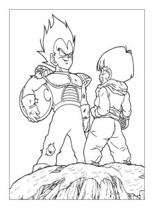 Coloriage facile dragon ball vegeta et gohan periode namek