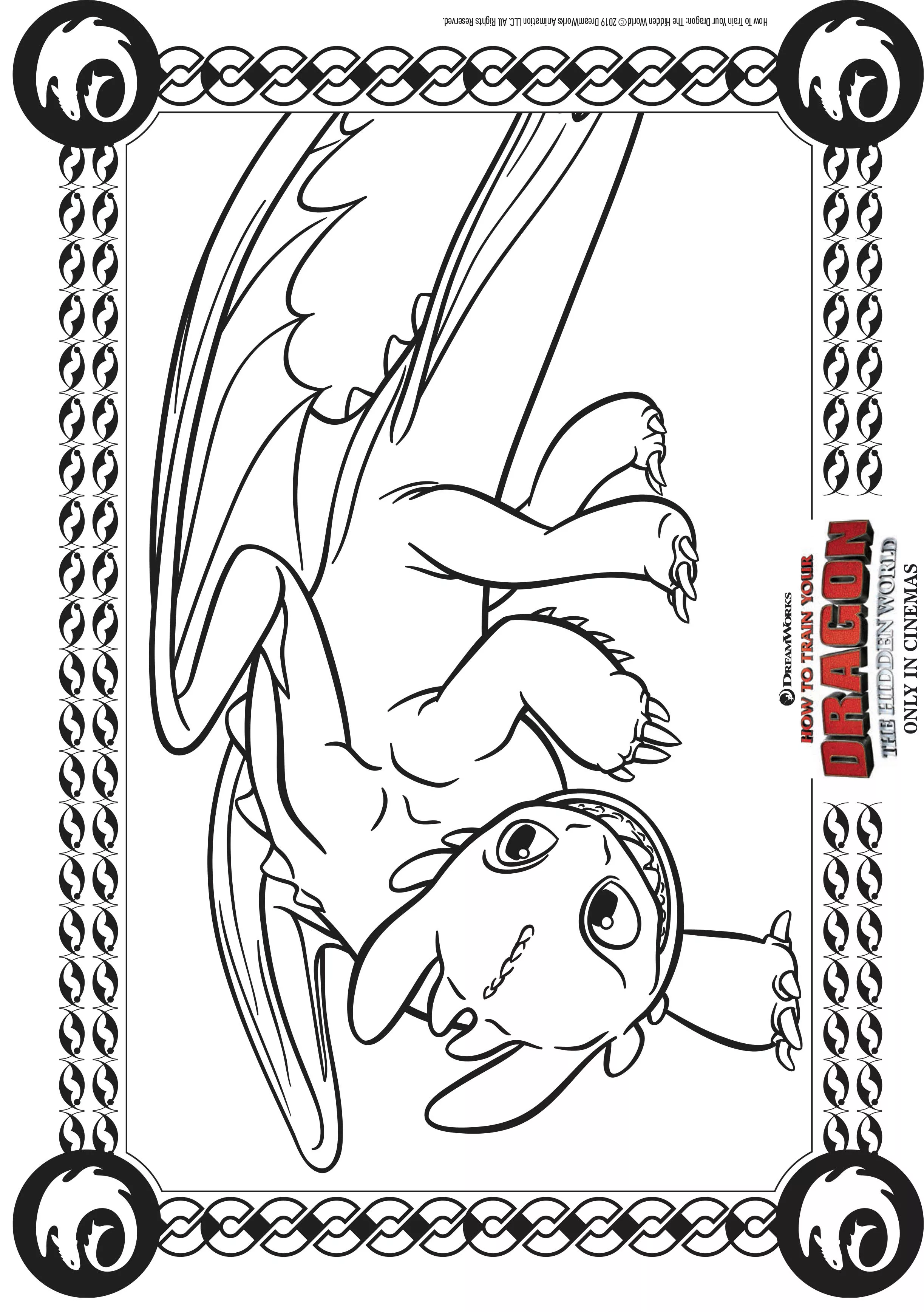 Krokmou (Coloriage de Dragons 3 à imprimer pour enfants)