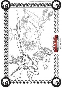 Voler en équipe (Coloriage de Dragons 3)