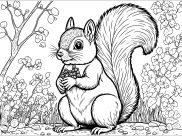 Coloriages Écureuils faciles pour enfants