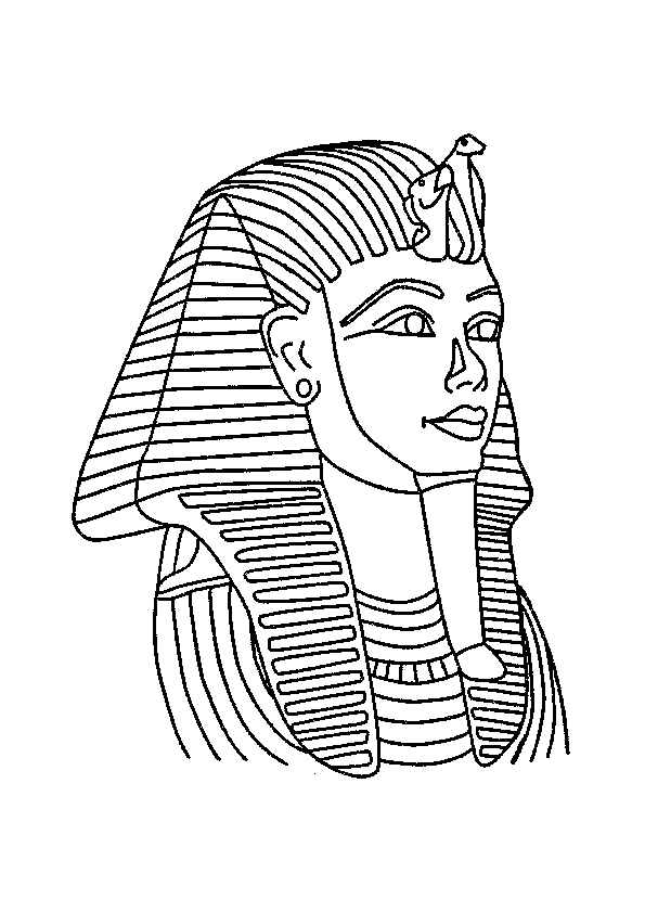 Masque de Pharaon de biais à colorier