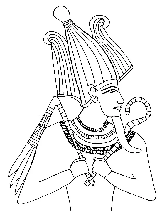 Egypte - 3 (Coloriage d'Egypte (Pyramides, Hiéroglyphes, Pharaons…) à imprimer pour enfants)