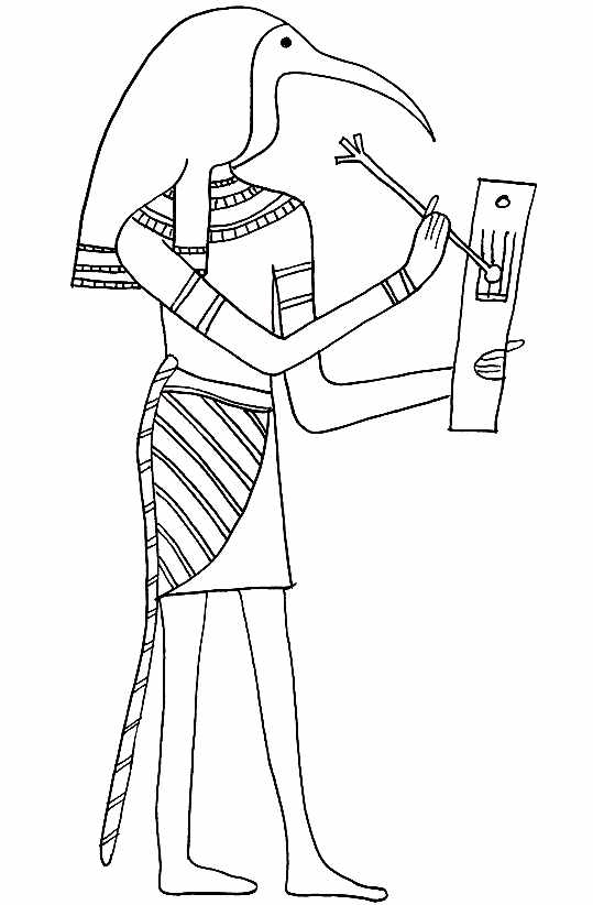 Hiéroglyphes et personnages Egyptiens à imprimer et colorier
