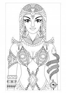 Coloriage facile egypte cleopatre par bimdeedee