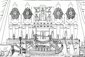 Coloriage facile egypte funerailles pharaon