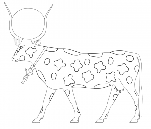 Hator, en vache (Coloriage d'Egypte (Pyramides, Hiéroglyphes, Pharaons...))