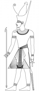Pharaon avec double couronne (Coloriage d'Egypte (Pyramides, Hiéroglyphes, Pharaons...))