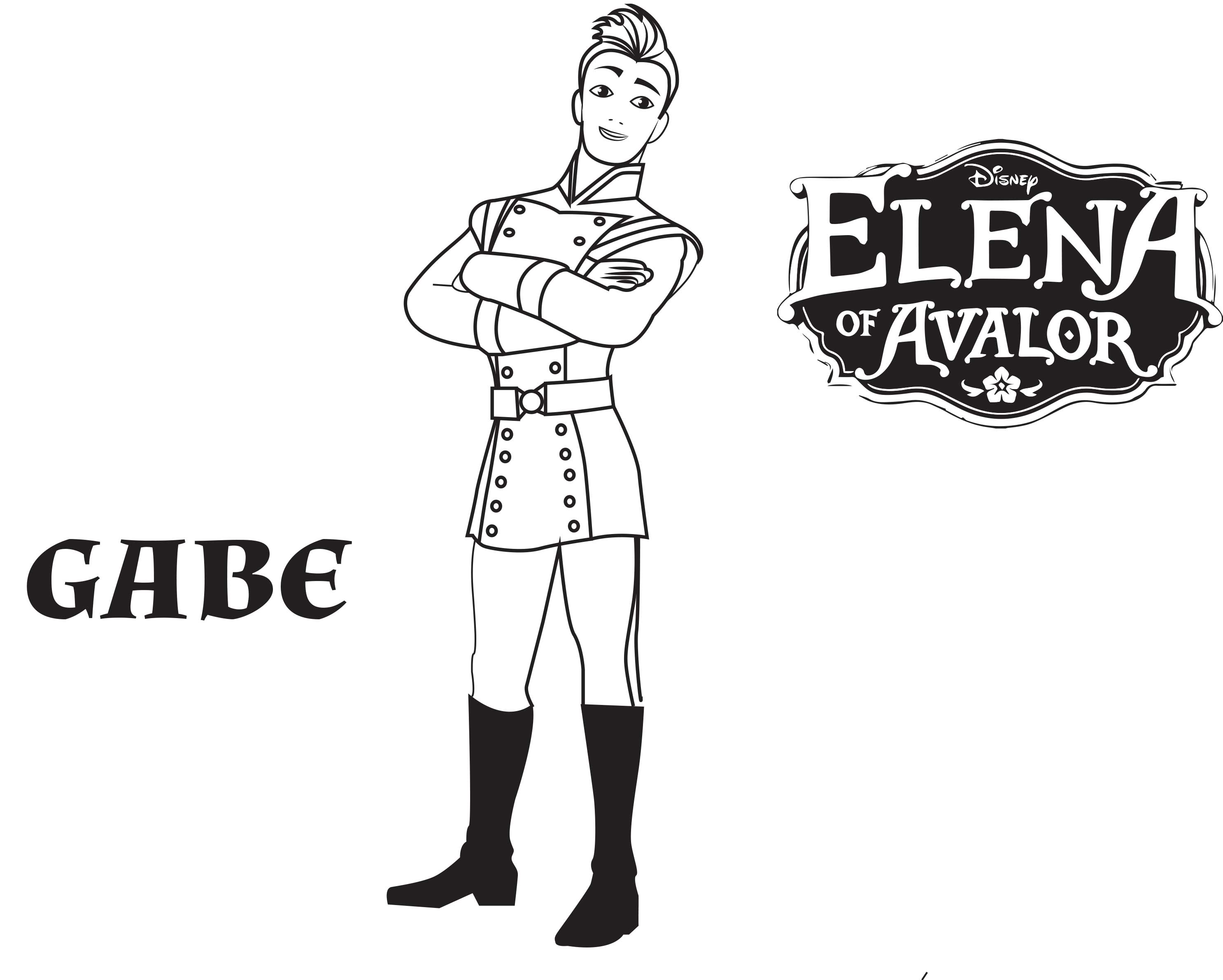 Gabe - Coloriages d'Elena Avalor faciles à imprimer pour enfants