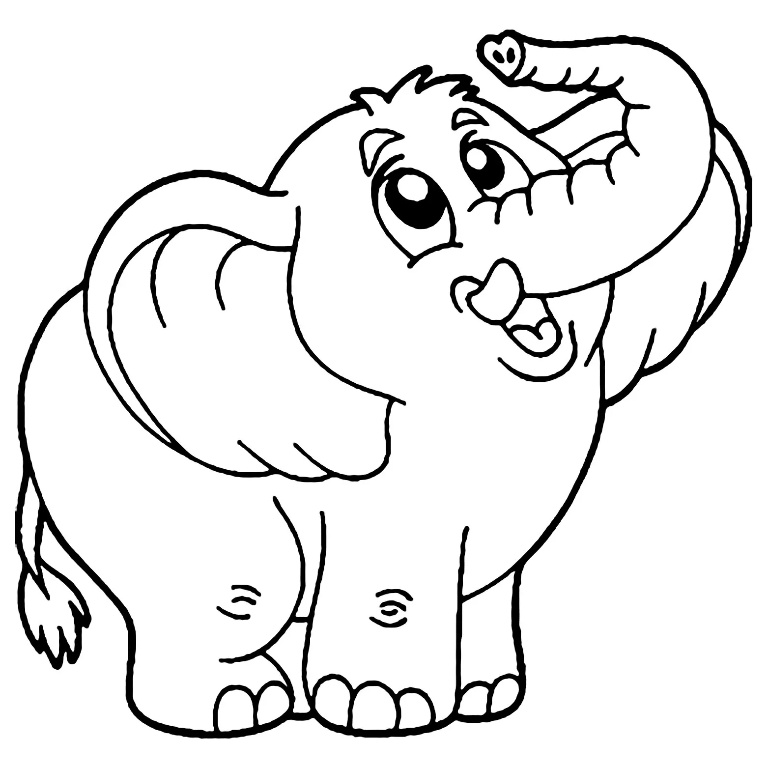 Image d'éléphant à imprimer et colorier (Éléphants)