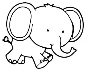 Coloriage d'éléphant à imprimer