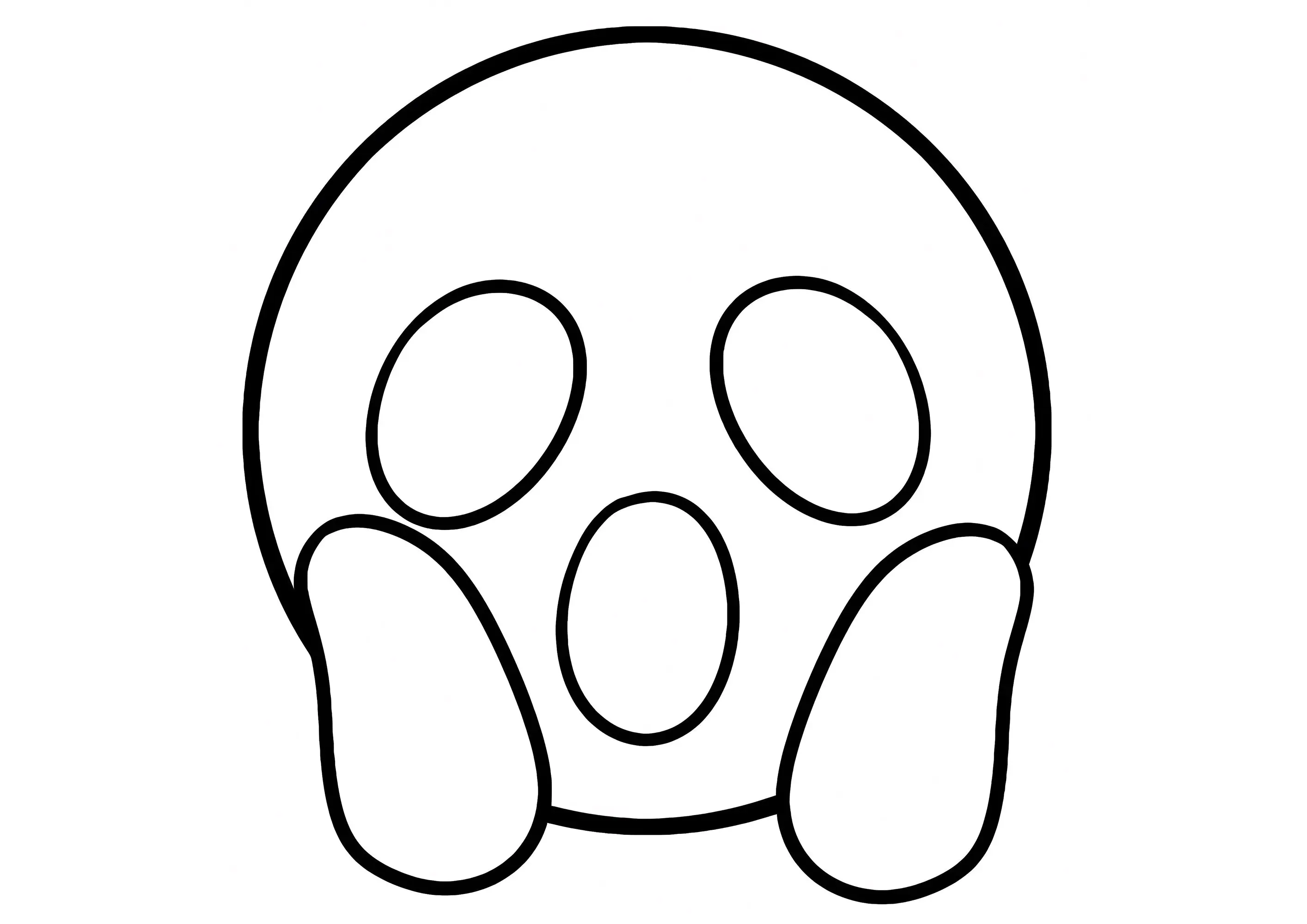 Emoji effrayé (Coloriage à imprimer pour enfants)