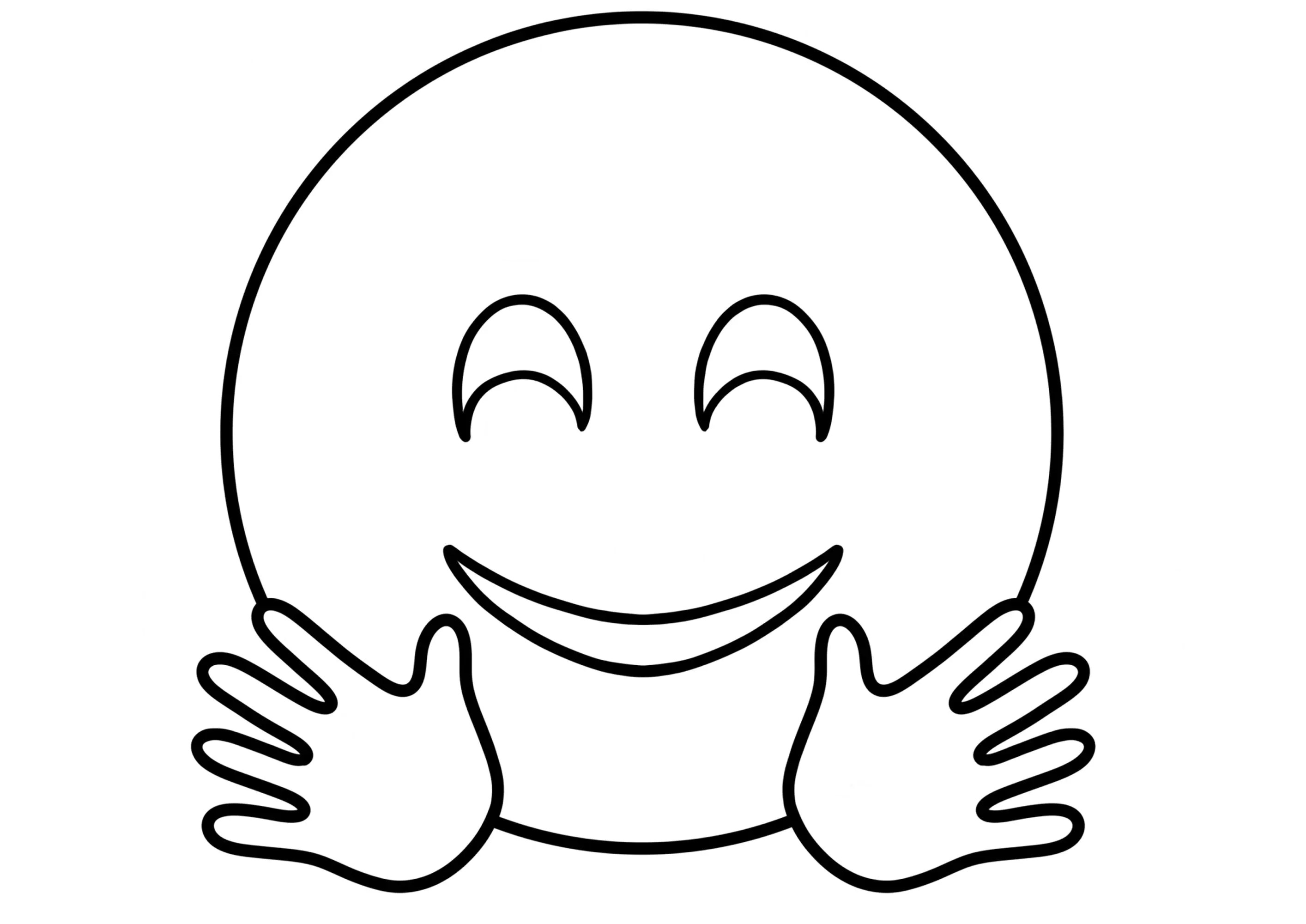 Emoji avec deux mains (Coloriage à imprimer pour enfants)