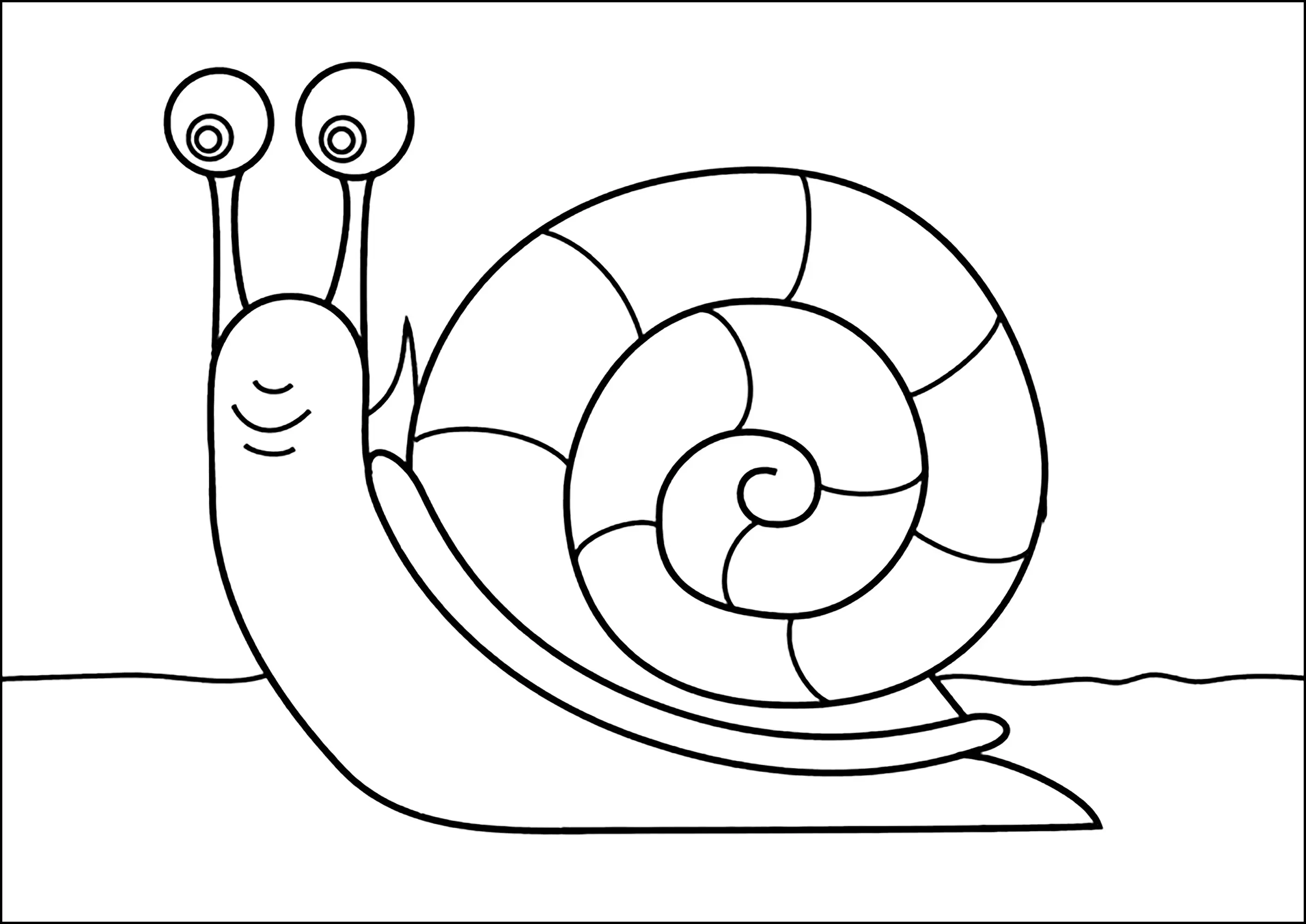 Dessin simple d'un escargot (Coloriage à imprimer pour enfants)