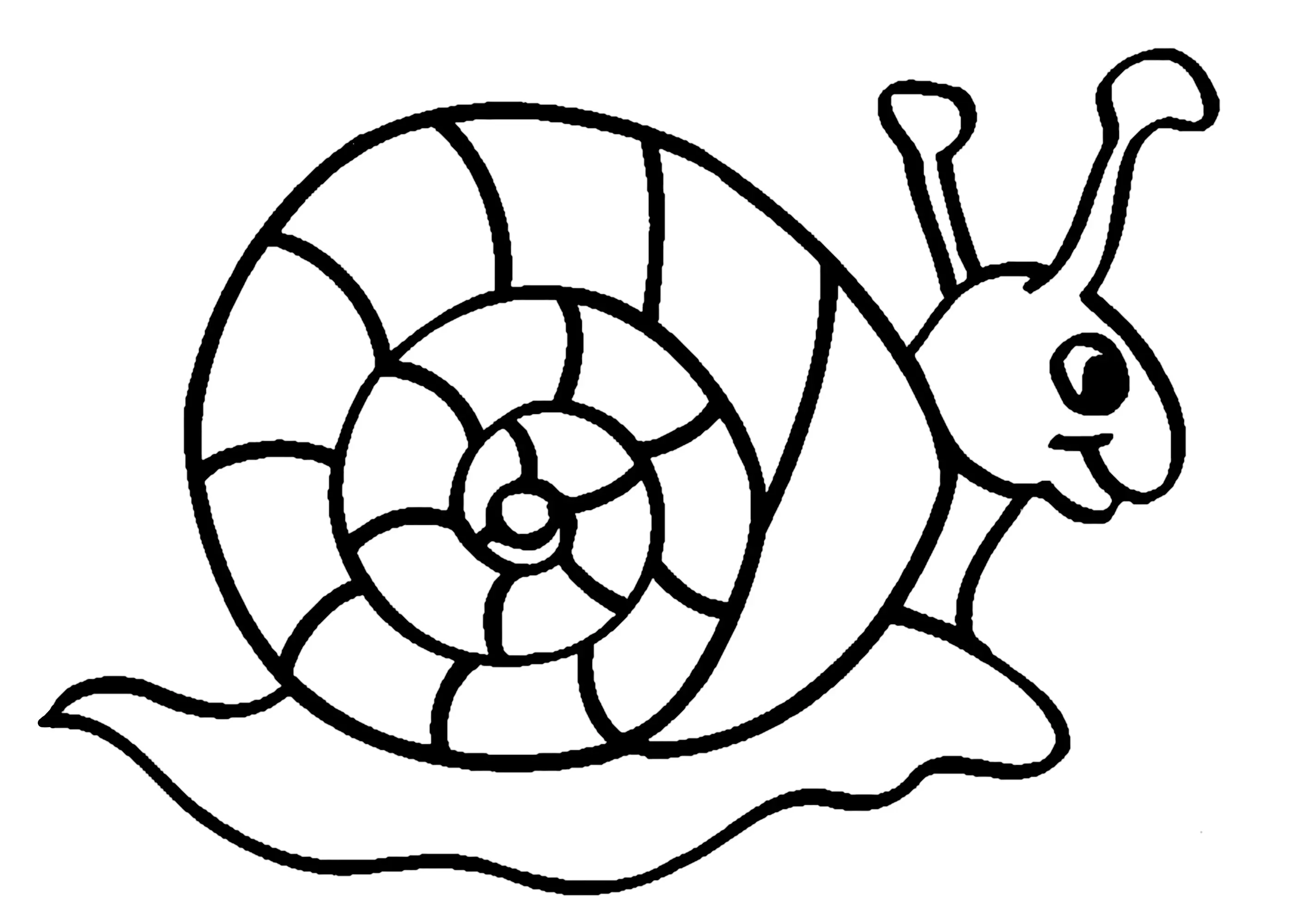 Simple dessin d'escargot (Coloriage à imprimer pour enfants)