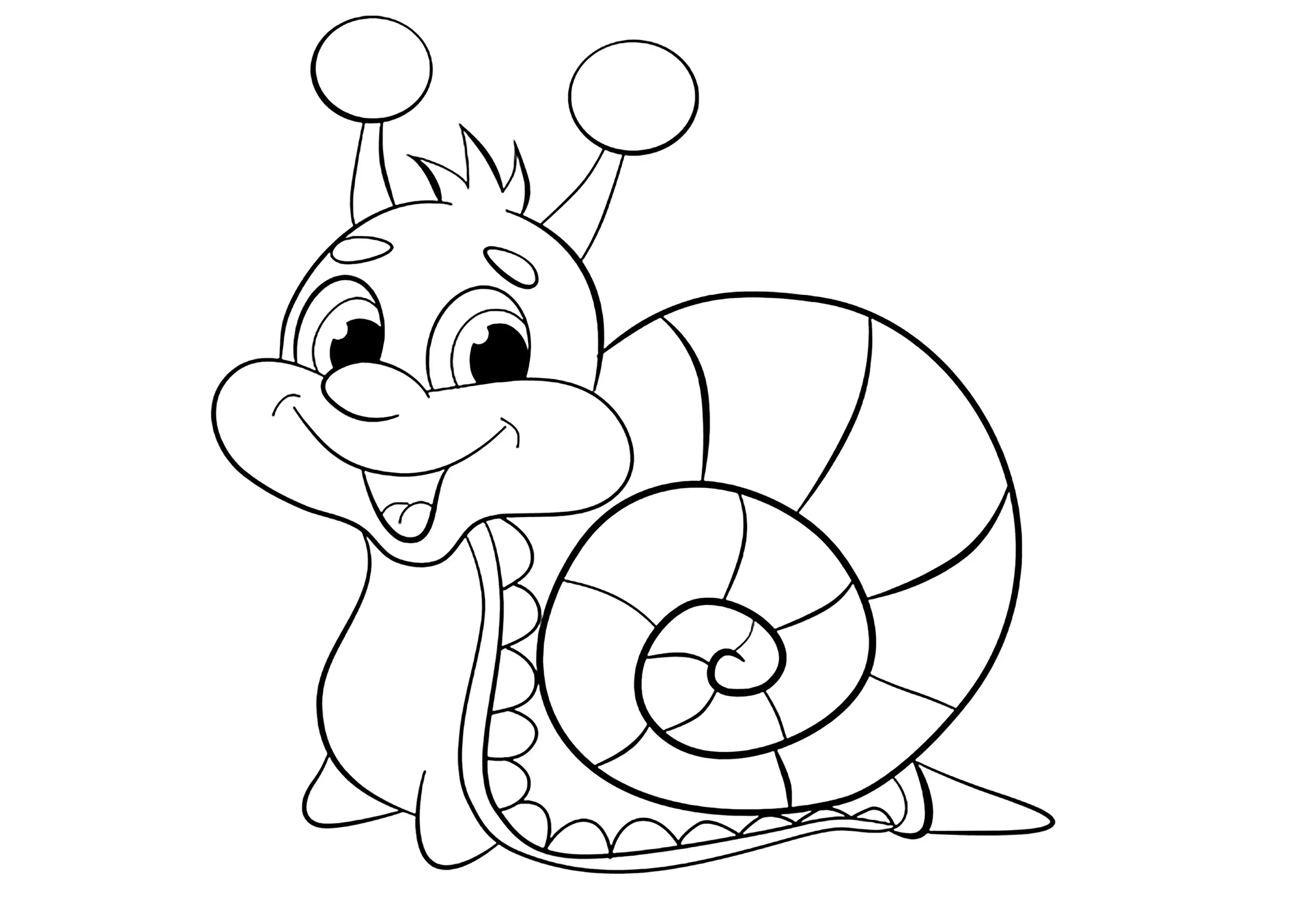Escargot souriant (Coloriage à imprimer pour enfants)