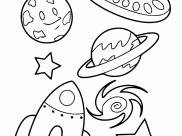 Coloriages Espace (planètes, galaxie ...) faciles pour enfants