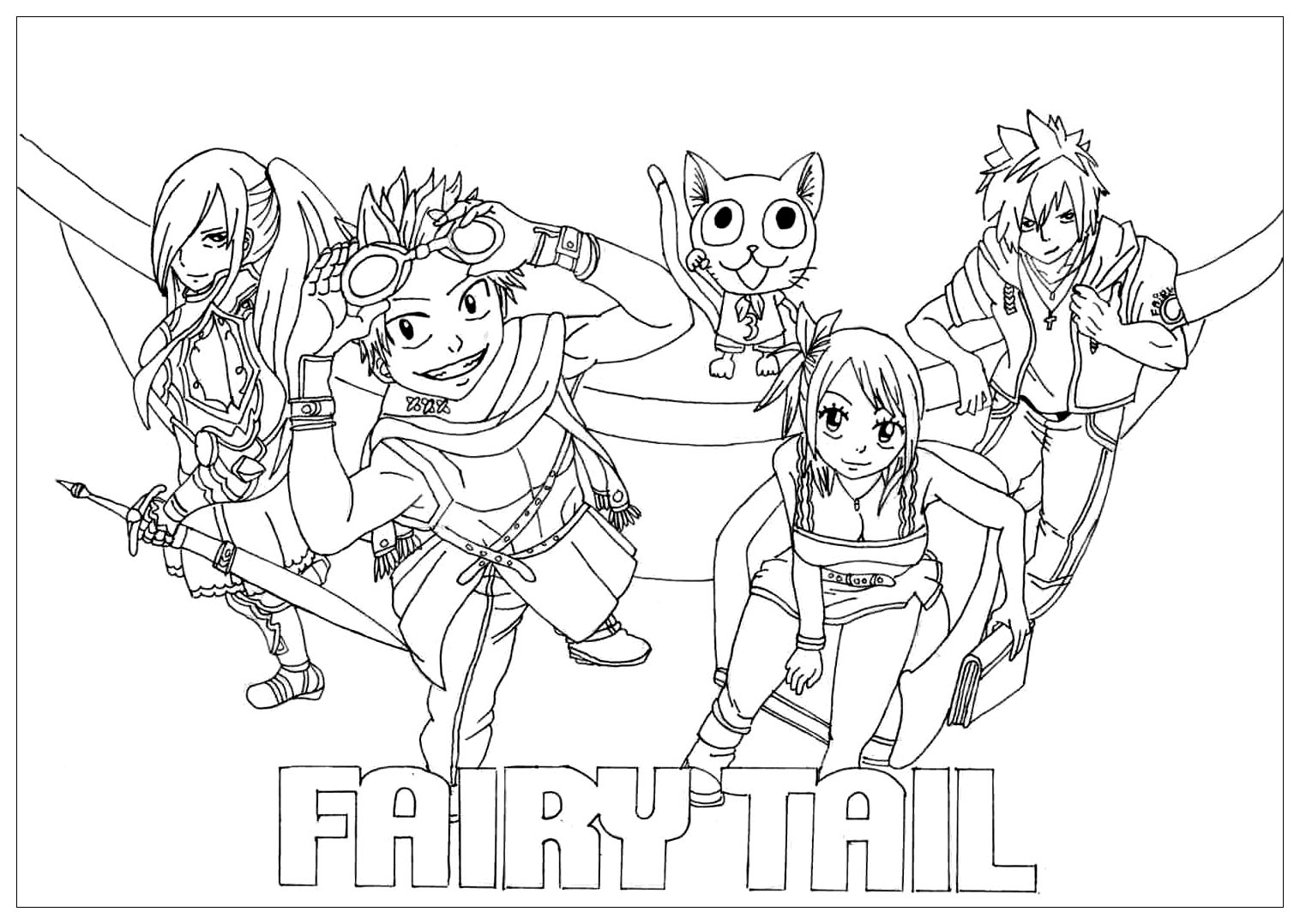Dessin de Fairy tail à colorier, facile pour enfants