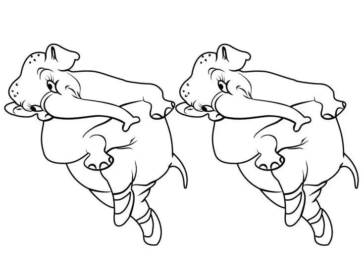 Hyacinth Hippo en double (Coloriage de Fantasia à imprimer pour enfants)