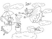 Coloriages Fées faciles pour enfants