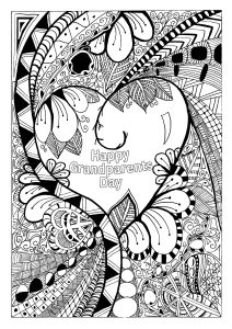 Happy Grandparents day & Zentangle (Coloriage de Fête des Grands-parents)