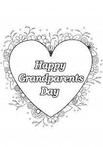 Mandala Fête des grands parents (Coloriage de Fête des Grands-parents)