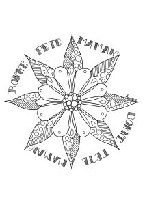 Fleur pour la fête des mères (Coloriage)