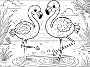 Coloriages de Flamants roses à imprimer pour enfants