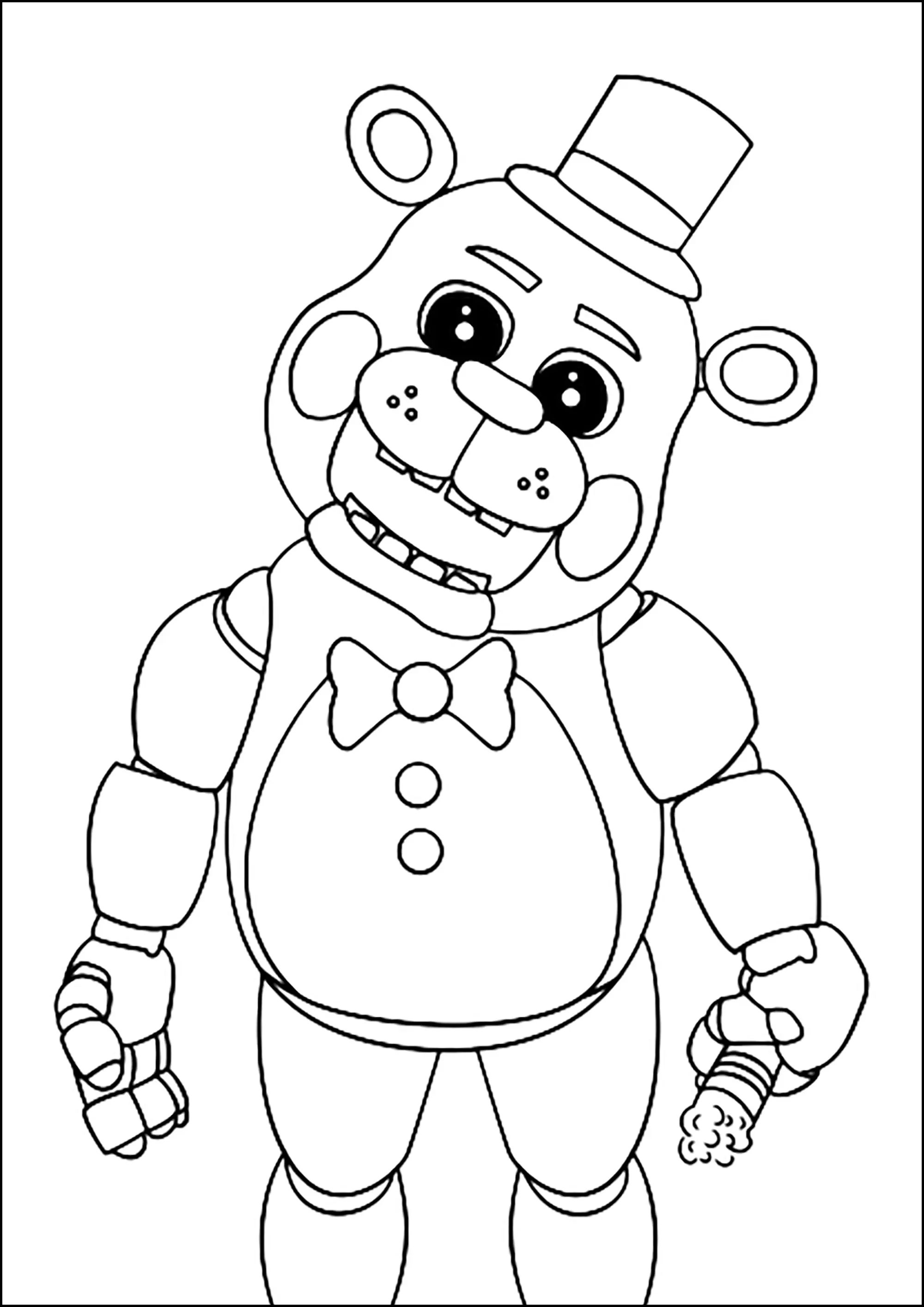 Freddy Fazbear : effrayant ! (Coloriage de FNAF à imprimer pour enfants)