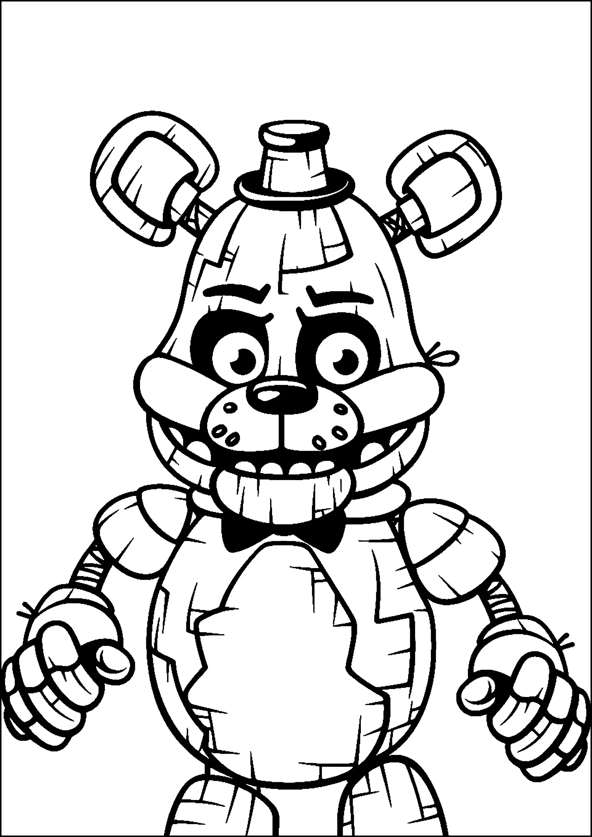 Personnage inspiré par Freddy Fazbear de FNAF (Coloriage à imprimer pour enfants)