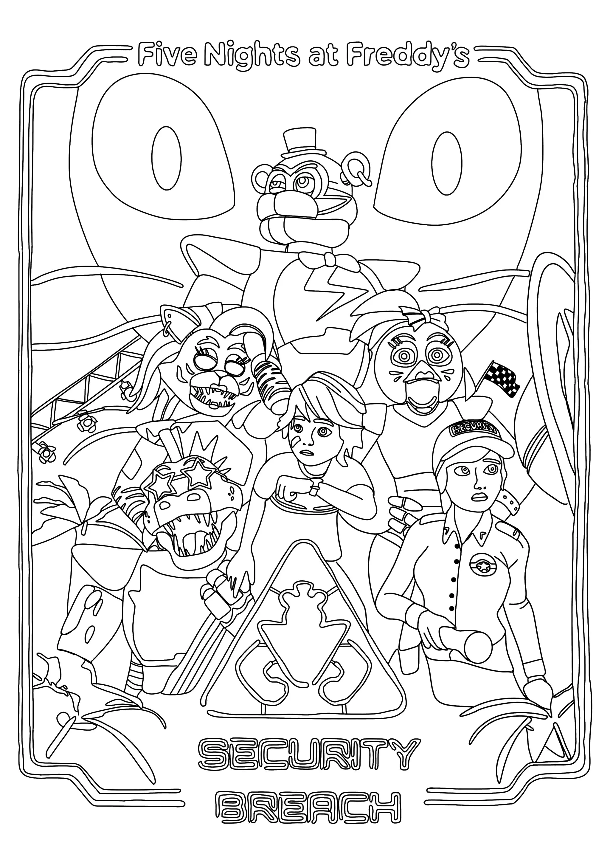 Personnages de FNAF (Five Nights at Freddy's) (Coloriage à imprimer pour enfants)