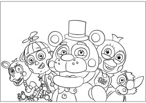 Principaux personnages de Five Nights at Freddy's (Coloriage de FNAF)