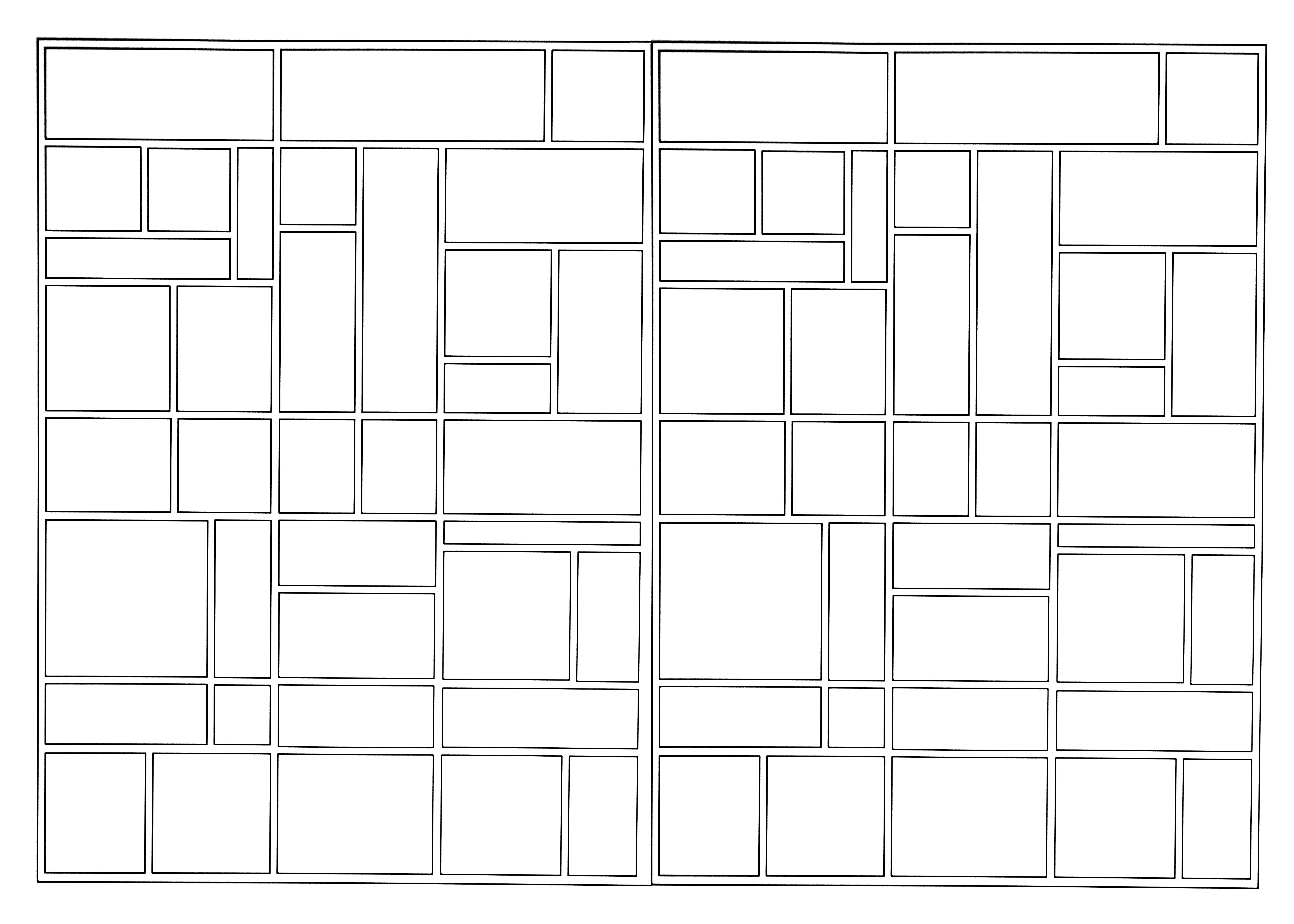 Carres rectangles (Coloriage de Formes à imprimer pour enfants)