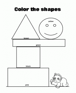 Coloriage de à imprimer pour enfants : Formes-triangle-carre-2