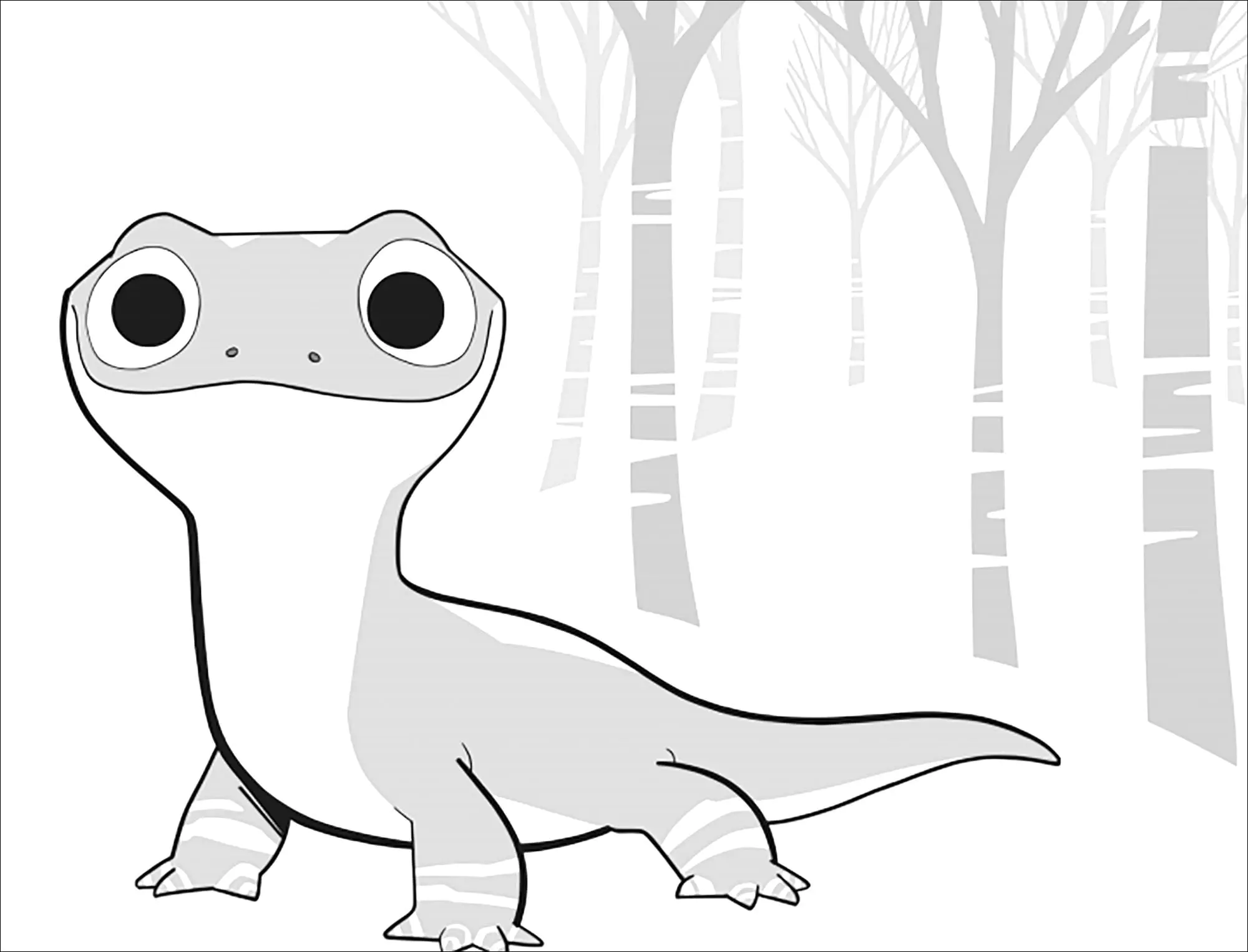 La reine des neiges 2 : Bruni (sans texte) (Coloriage à imprimer pour enfants)