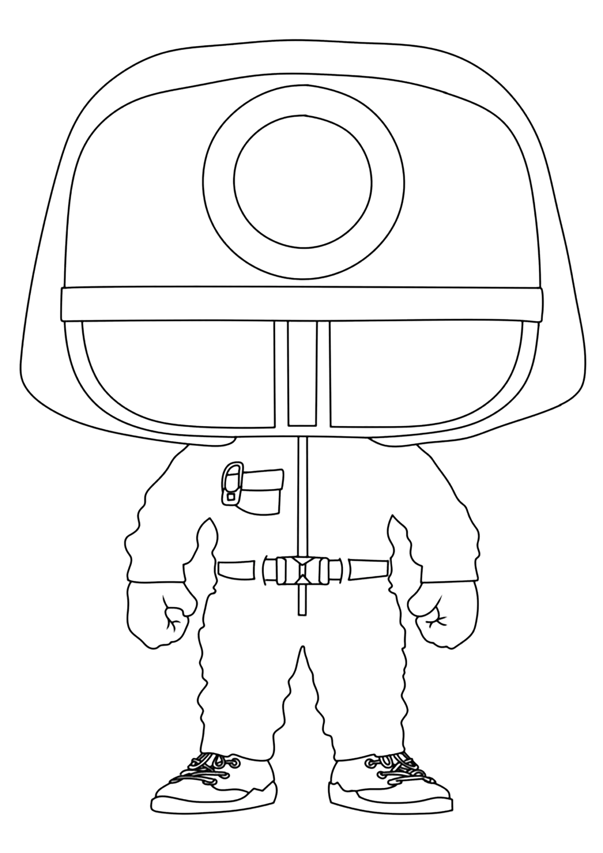 Garde de Squid Game (Coloriage de Funko Pop à imprimer pour enfants)