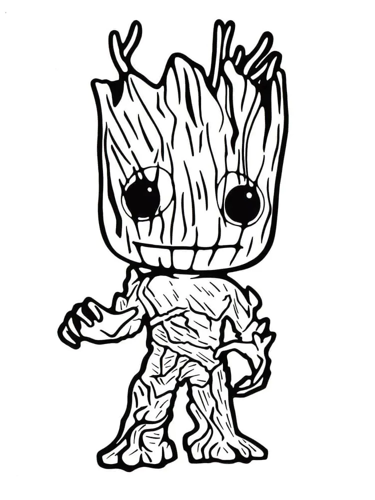 Groot, des Gardiens de la Galaxie (Coloriage de Funko Pop à imprimer pour enfants)