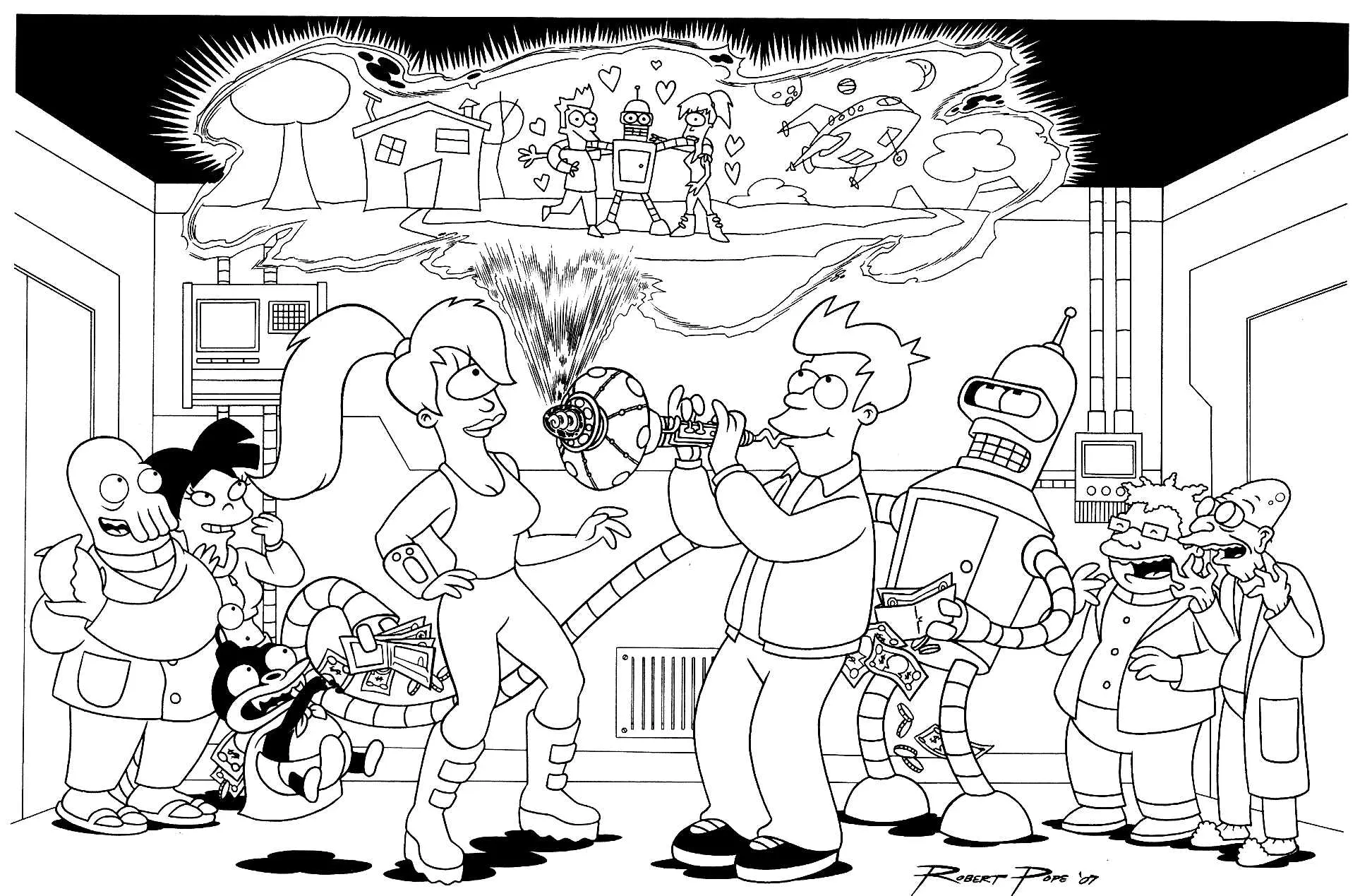 Coloriage de Futurama à imprimer