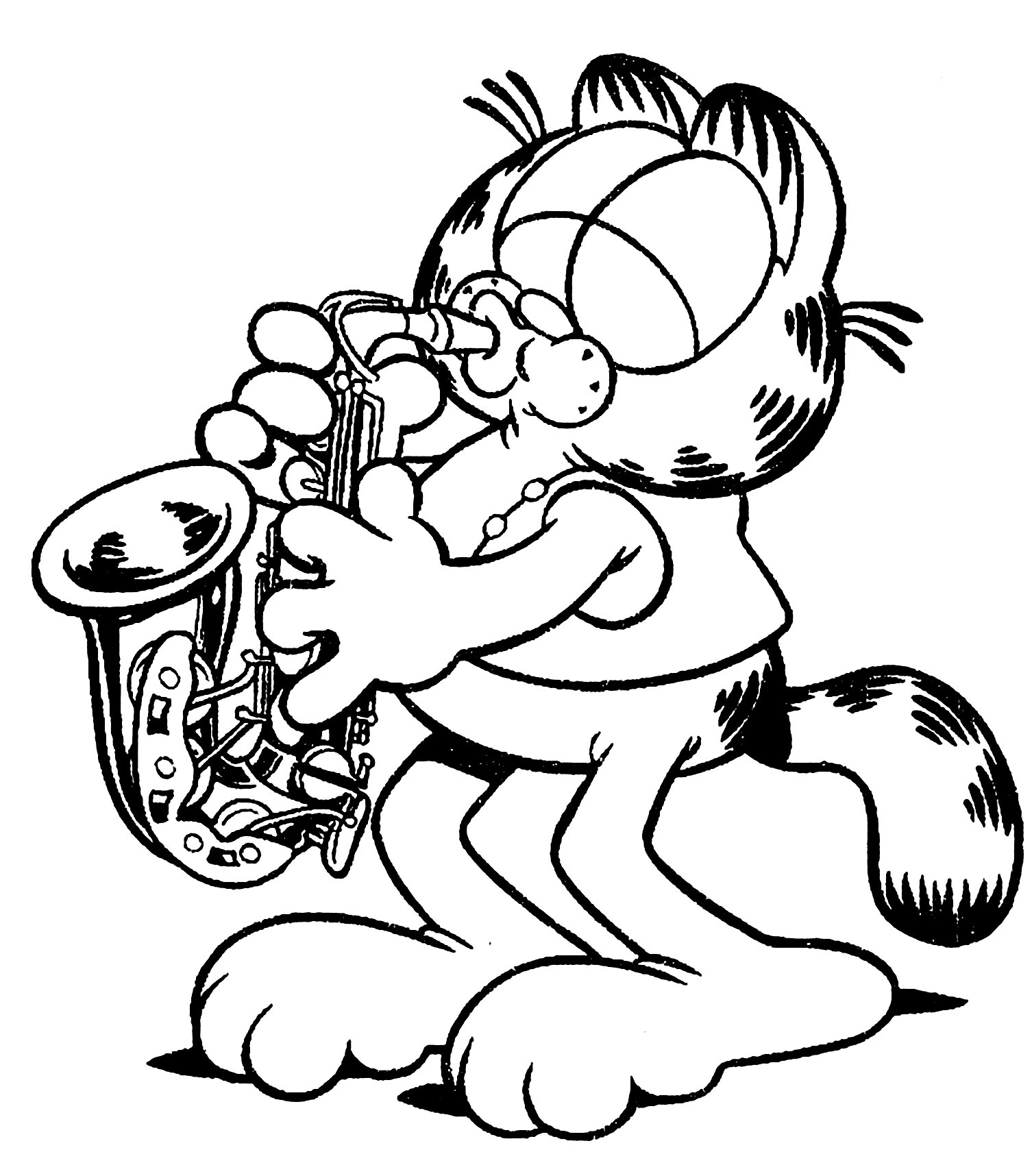 Préparez vos crayons et feutres pour colorier ce coloriage de Garfield