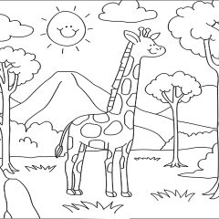 Coloriages de Girafes à imprimer pour enfants