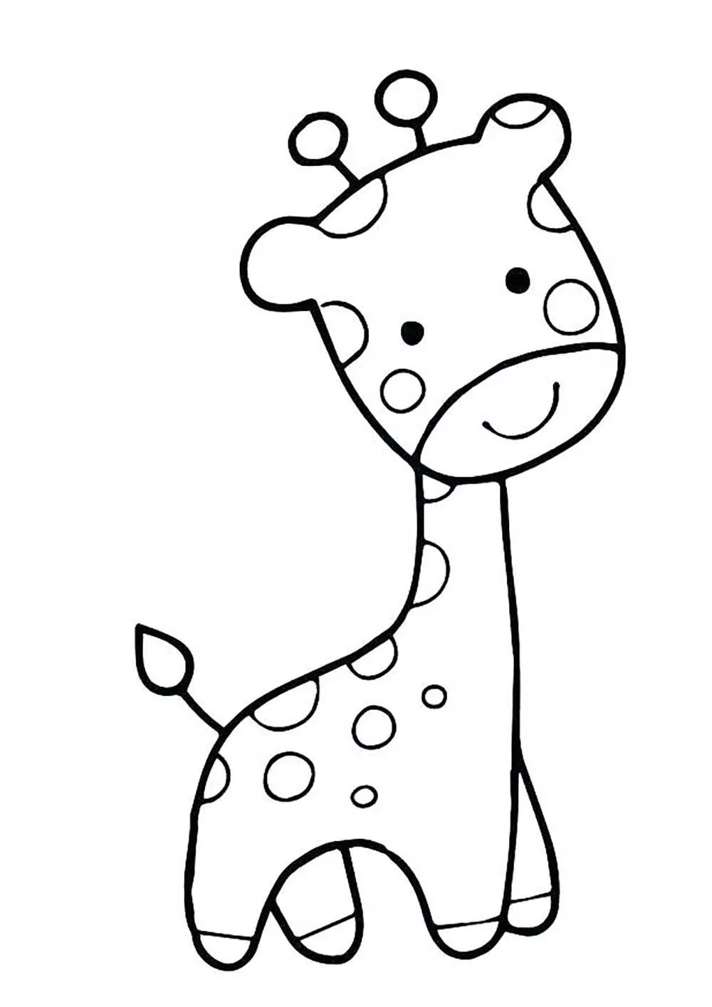 Petite girafe (Coloriage à imprimer pour enfants)