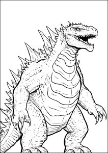 Beau coloriage de Godzilla