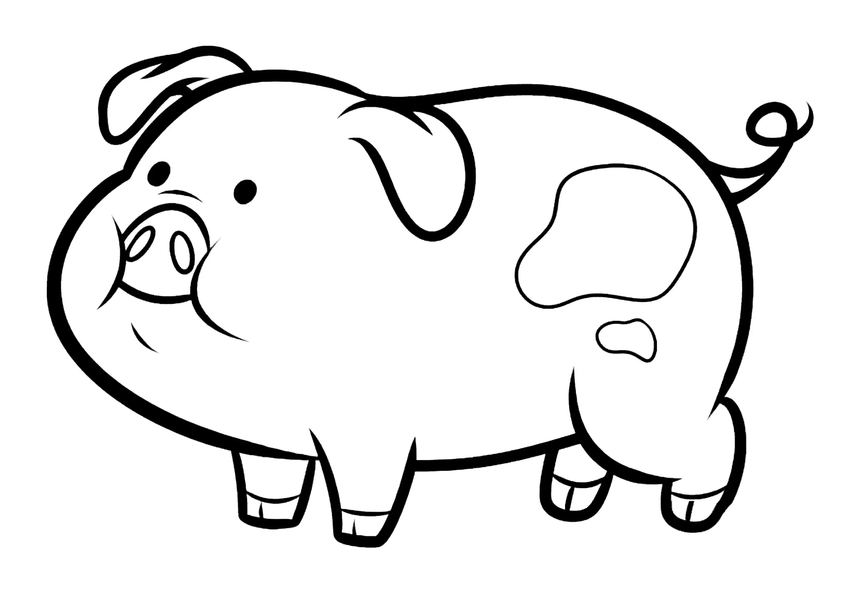 Dandinou le gentil cochon (Coloriage de Souvenirs de Gravity Falls à imprimer pour enfants)