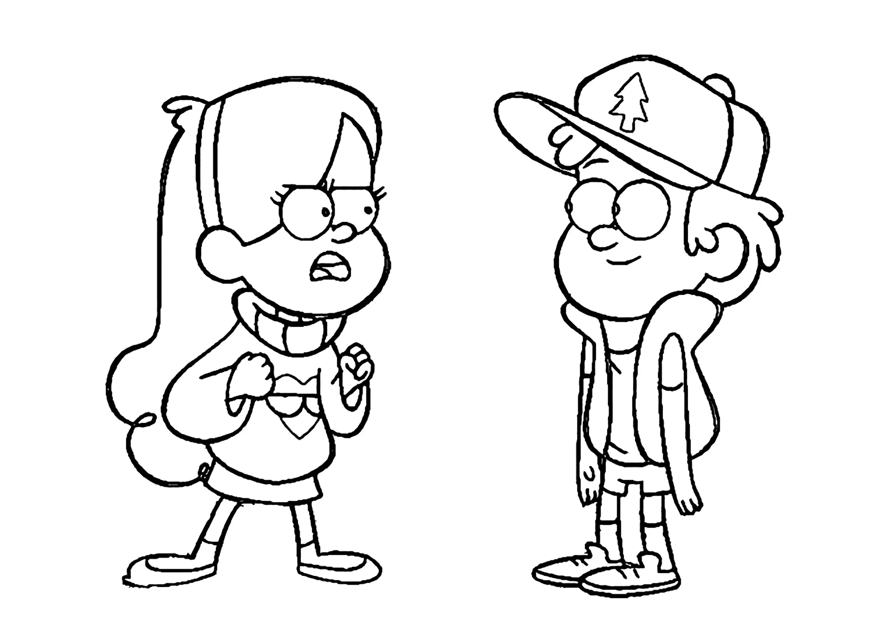 Mabel en colère contre Didder (Coloriage de Souvenirs de Gravity Falls à imprimer pour enfants)