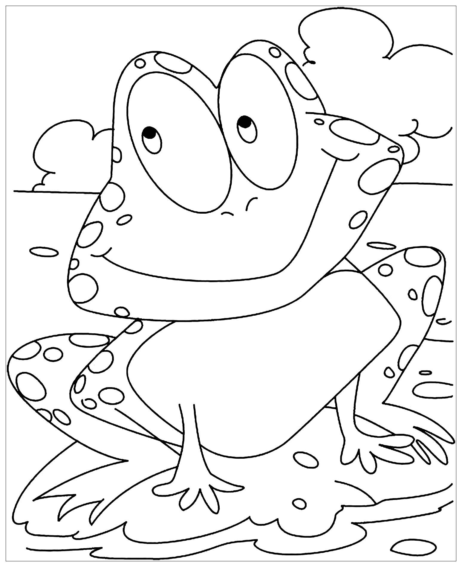 Coloriage amusant de grenouille à imprimer et colorier