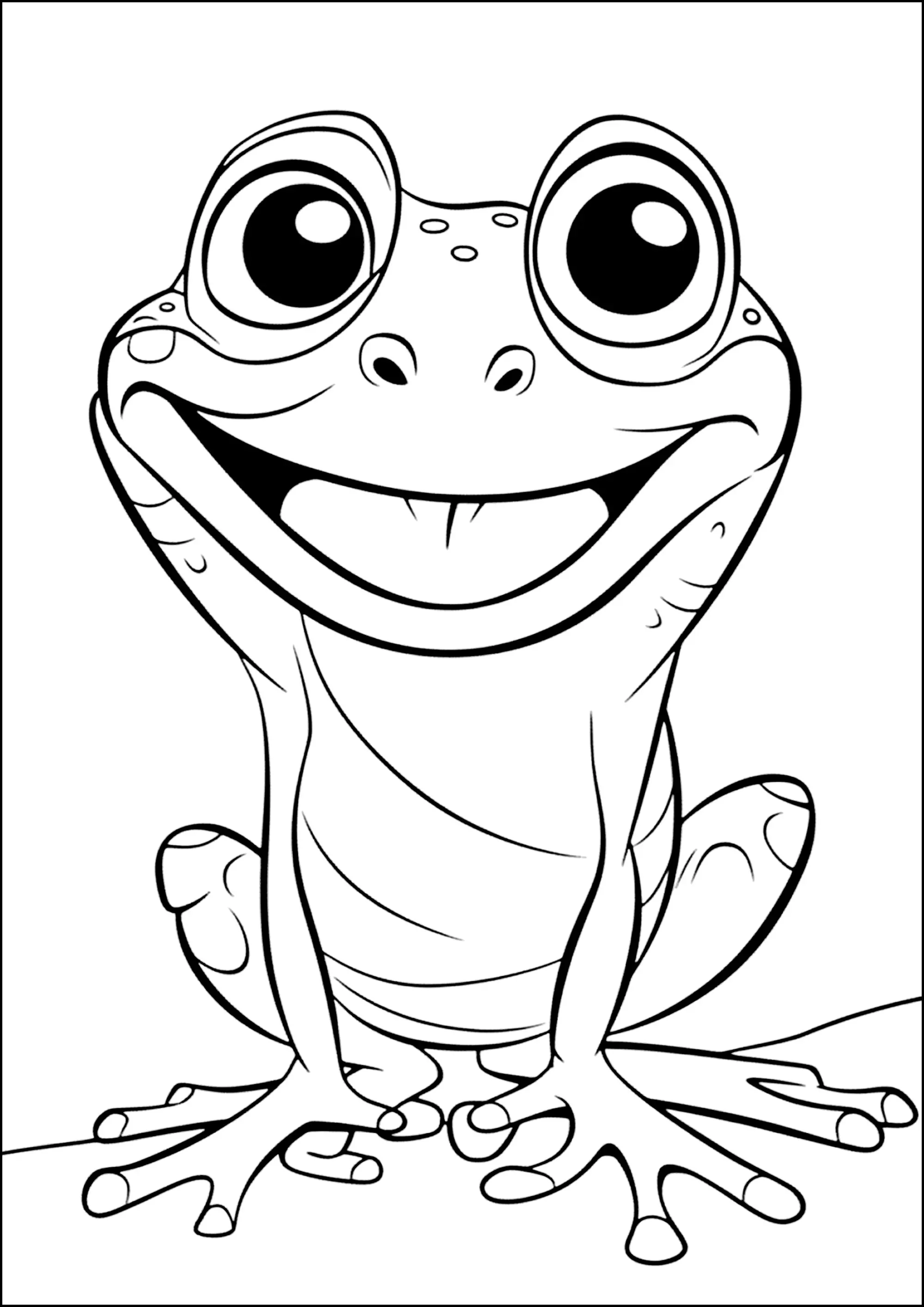 Jolie grenouille (Coloriage à imprimer pour enfants)